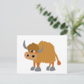 Funny Yak Primitive Art Design Briefkaart (Staand voorkant)