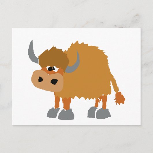 Funny Yak Primitive Art Design Briefkaart (Voorkant)