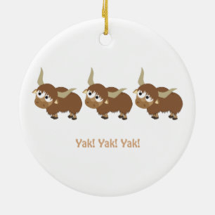 Funny Yak Yak Yak Pun Cute Cartoon Yaks Keramisch Ornament