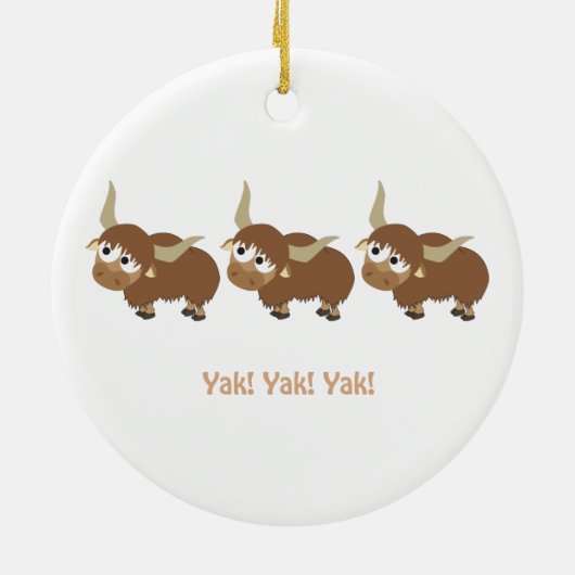 Funny Yak Yak Yak Pun Cute Cartoon Yaks Keramisch Ornament (Achterkant)