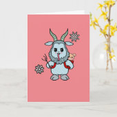 Funny Yami Kawaii Merry Krampus Holiday Card Kaart (Gele Bloem)