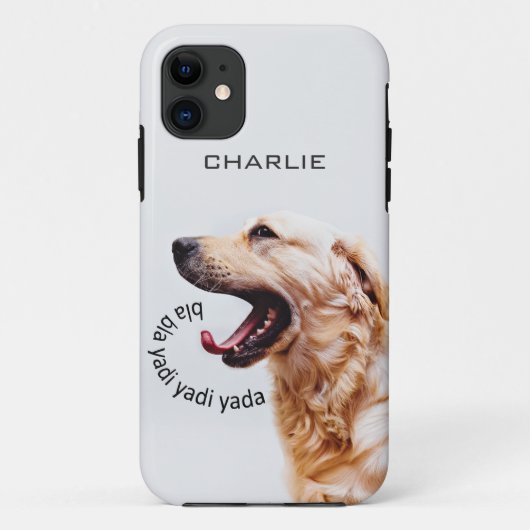 Funny Yapping Dog aangepaste monogram telefoongeva Case-Mate iPhone Case (Achterkant)