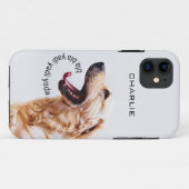 Funny Yapping Dog aangepaste monogram telefoongeva Case-Mate iPhone Case (Achterkant (horizontaal))