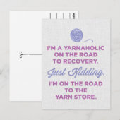 Funny Yarnaholic Briefkaart (Voorkant / Achterkant)