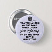 Funny Yarnaholic Button (Voorkant /achterkant)
