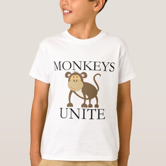 Funny Year of the Monkey "Monkeys Unite" T-shirt (Voorkant)