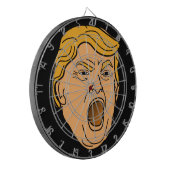 Funny Yelling Angry Donald Trump Face Dartbord (Voorkant Links)