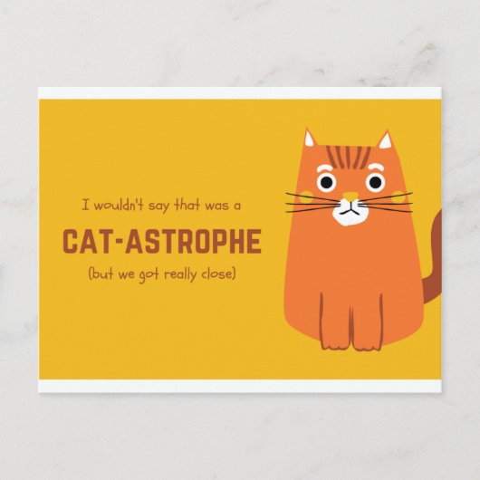 Funny Yellow and Oranje Cat Briefkaart (Voorkant)