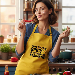 Funny Yellow Apron - Spicy Food & Sarcastic  Standaard Schort