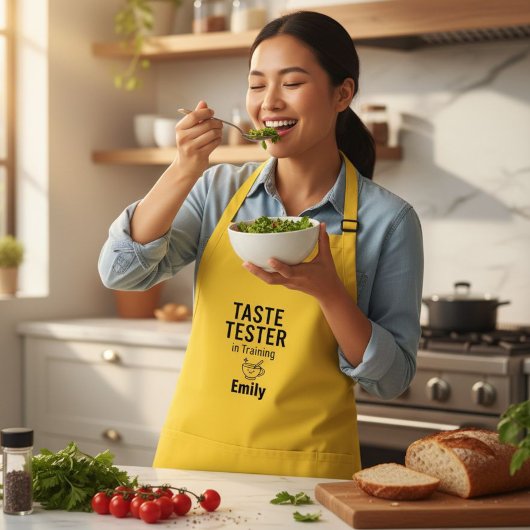 Funny Yellow Apron - Taste Tester in Training Standaard Schort