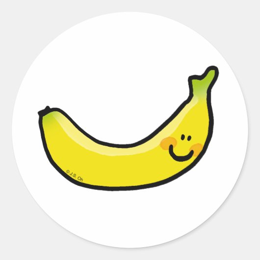 Funny yellow banana ronde sticker (Voorkant)