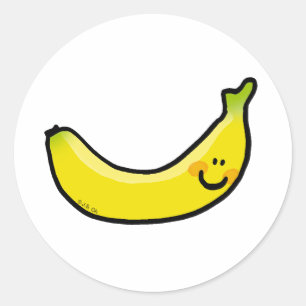 Funny yellow banana ronde sticker