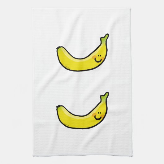 Funny yellow banana theedoek (Verticaal)