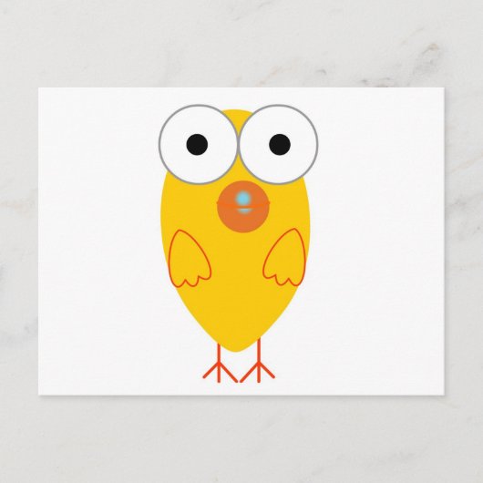 Funny Yellow Bird Briefkaart (Voorkant)