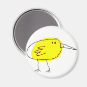 Funny Yellow Bird Doodle  Magneet (Voorkant / Achterkant)