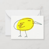 Funny Yellow Bird Doodle  Notitiekaartje (Voorkant)