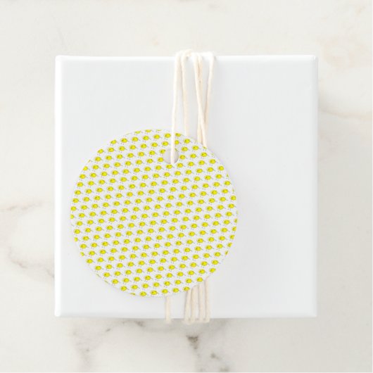 Funny Yellow Birds Doodle Bedankjes Labels (In situ)