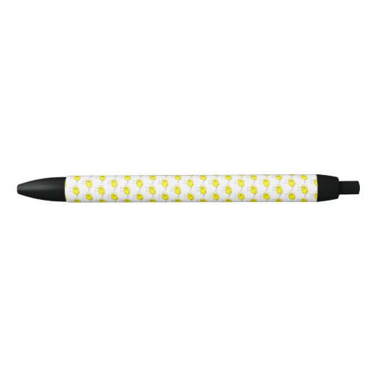 Funny Yellow Birds Doodle Illustration Zwarte Inkt Pen (Voorkant)