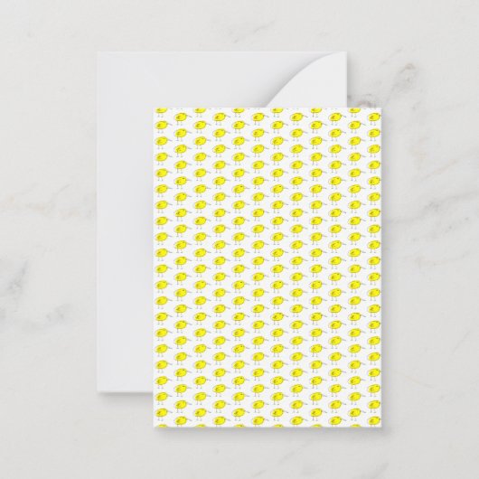 Funny Yellow Birds Doodle Notitiekaartje (Voorkant)