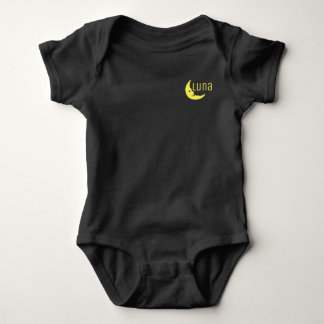 Funny Yellow Black Half Moon Luna Typografie Romper