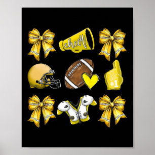 Funny Yellow Cheer Coquette Football Mom Vrouwen G Poster