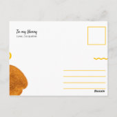 Funny Yellow Circle Squiggles Toast Love Briefkaart (Achterkant)