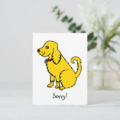 Funny Yellow Cute Dog sorry excuses Briefkaart (Staand voorkant)