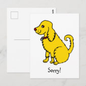 Funny Yellow Cute Dog sorry excuses Briefkaart (Voorkant / Achterkant)