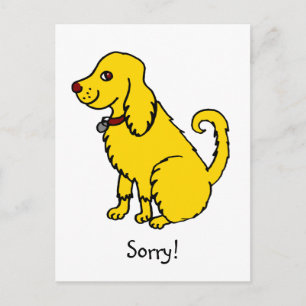 Funny Yellow Cute Dog sorry excuses Briefkaart