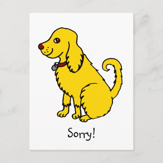 Funny Yellow Cute Dog sorry excuses Briefkaart (Voorkant)