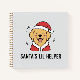 Funny Yellow Dog Santa Costume Sketchbook Pad Notitieboek