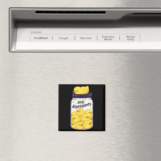 Funny Yellow Duck Anti Depressant Jar Zoo Boys Gir Magneet (Insitu (Vaatwasser))