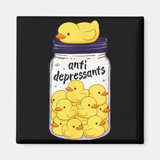 Funny Yellow Duck Anti Depressant Jar Zoo Boys Gir Magneet (Voorkant)