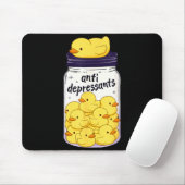 Funny Yellow Duck Anti Depressant Jar Zoo Boys Gir Muismat (Met muis)