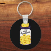 Funny Yellow Duck Anti Depressant Jar Zoo Boys Gir Sleutelhanger (Voorkant)