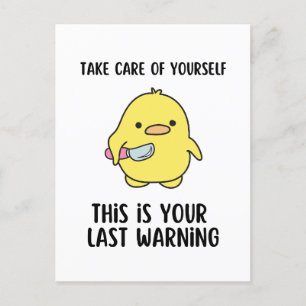 Funny Yellow Duck Caption Gezegde Briefkaart