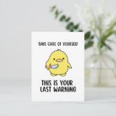 Funny Yellow Duck Caption Gezegde Briefkaart (Staand voorkant)