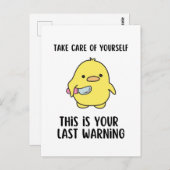 Funny Yellow Duck Caption Gezegde Briefkaart (Voorkant / Achterkant)