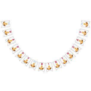 Funny Yellow Duck Playful Wink - Happy Birthday Vlaggetjes