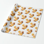 Funny Yellow Duck Playful Wink Happy Smile Cadeaupapier (Uitgerold)