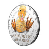 Funny Yellow Duck Playful Wink Happy Smile Cartoon Dartbord (Voorkant Rechts)