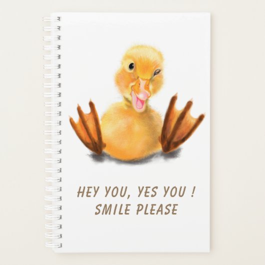 Funny Yellow Duck Playful Wink Happy Smile Cartoon Planner (Voorkant)