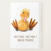 Funny Yellow Duck Playful Wink Happy Smile Cartoon Planner (Achterkant)