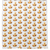 Funny Yellow Duck Playful Wink Happy Smile Douchegordijn (Voorkant)