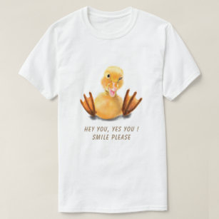 Funny Yellow Duck Playful Wink Happy Smile T-shirt