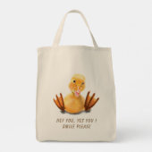 Funny Yellow Duck Playful Wink Happy Smile Tote Bag (Achterkant)