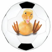 Funny Yellow Duck Playful Wink - Happy Smile  Voetbal (Voorkant)