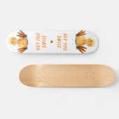 Funny Yellow Duck Playful Wink - Hey glimlach Persoonlijk Skateboard (Horizontaal)