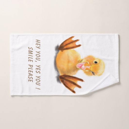 Funny Yellow Duck Playful Wink Smile - aangepaste Bad Handdoek (Handdoek)