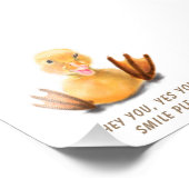 Funny Yellow Duck Playful Wink Smile - aangepaste Foto Afdruk (Hoek)